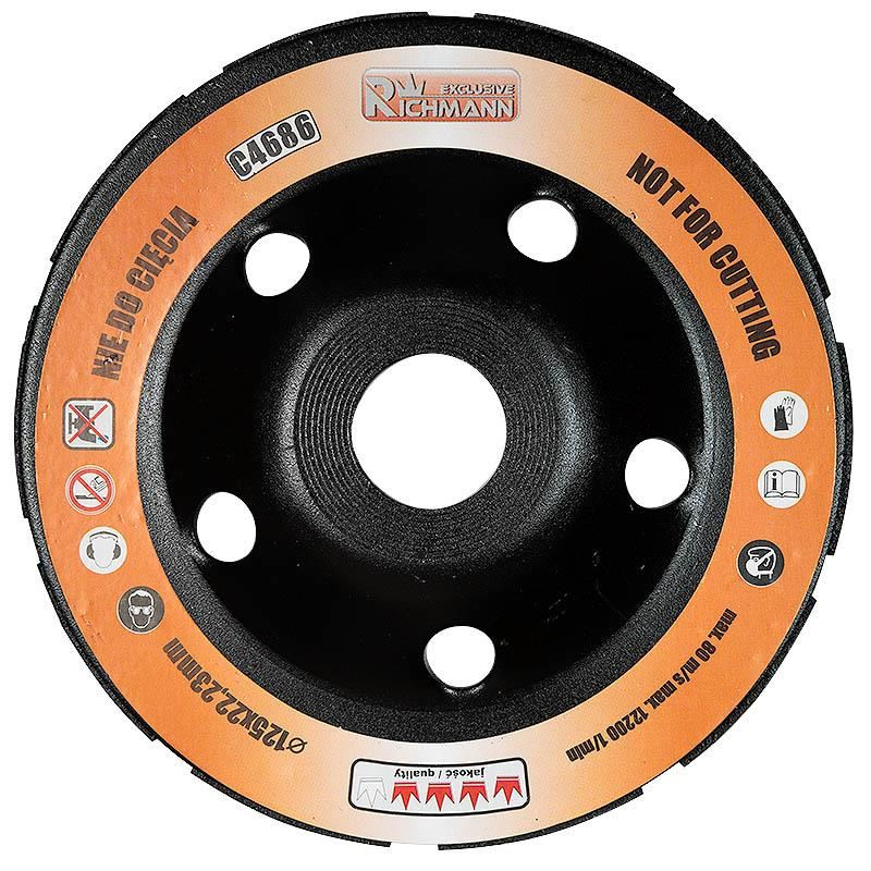 Disc diamantat dublu segmentat, beton, slefuire uscata, 125 mm/22.23 mm, Richmann Exclusive [4]