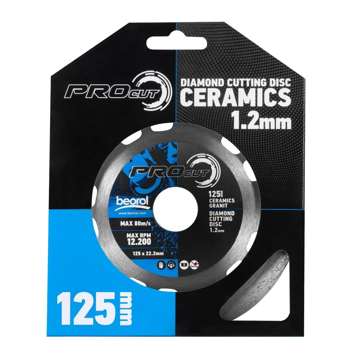 Disc diamantat, placi ceramice, granit, 125 mm/22.2 mm, Beorol [3]