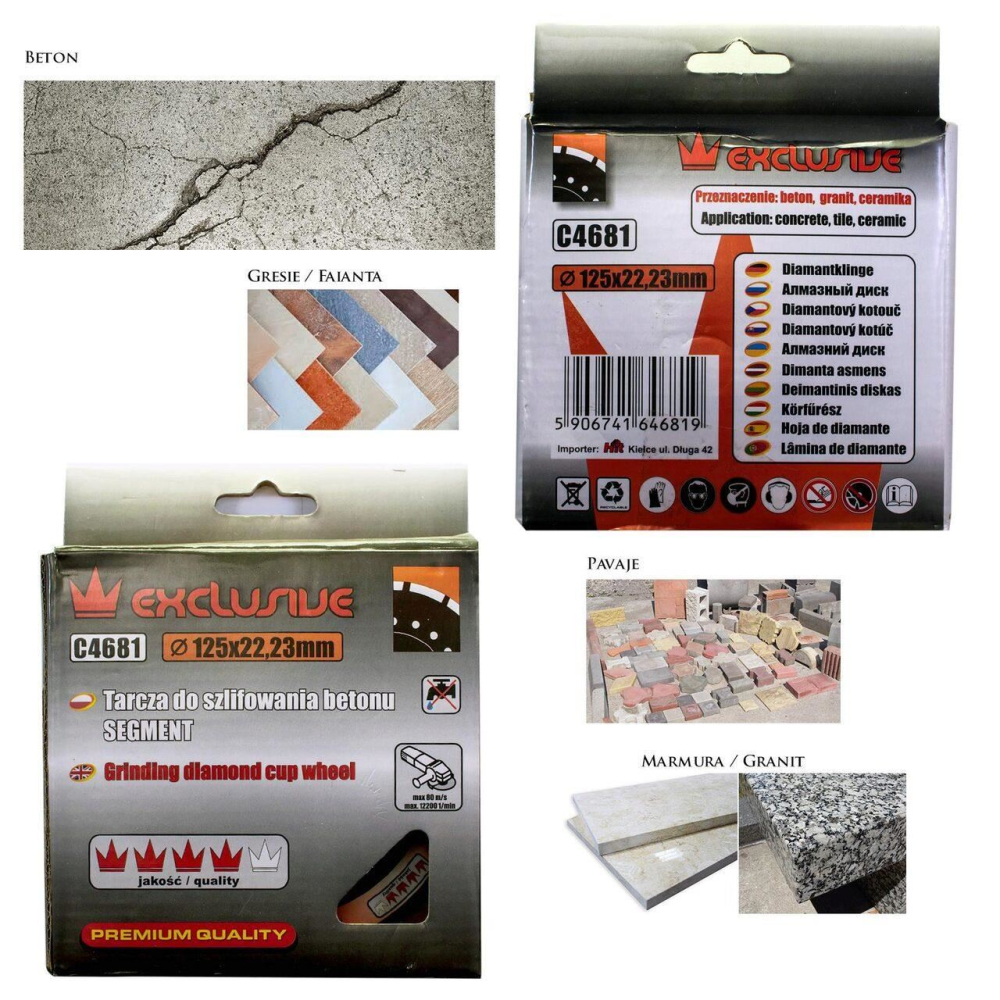 Disc diamantat segmentat, beton, slefuire uscata, 125 mm/22.23 mm, Richmann Exclusive [2]