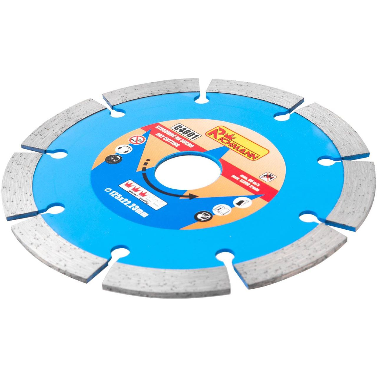 Disc diamantat segmentat, beton, taiere uscata, 125 mm/22.23 mm, Richmann  [5]