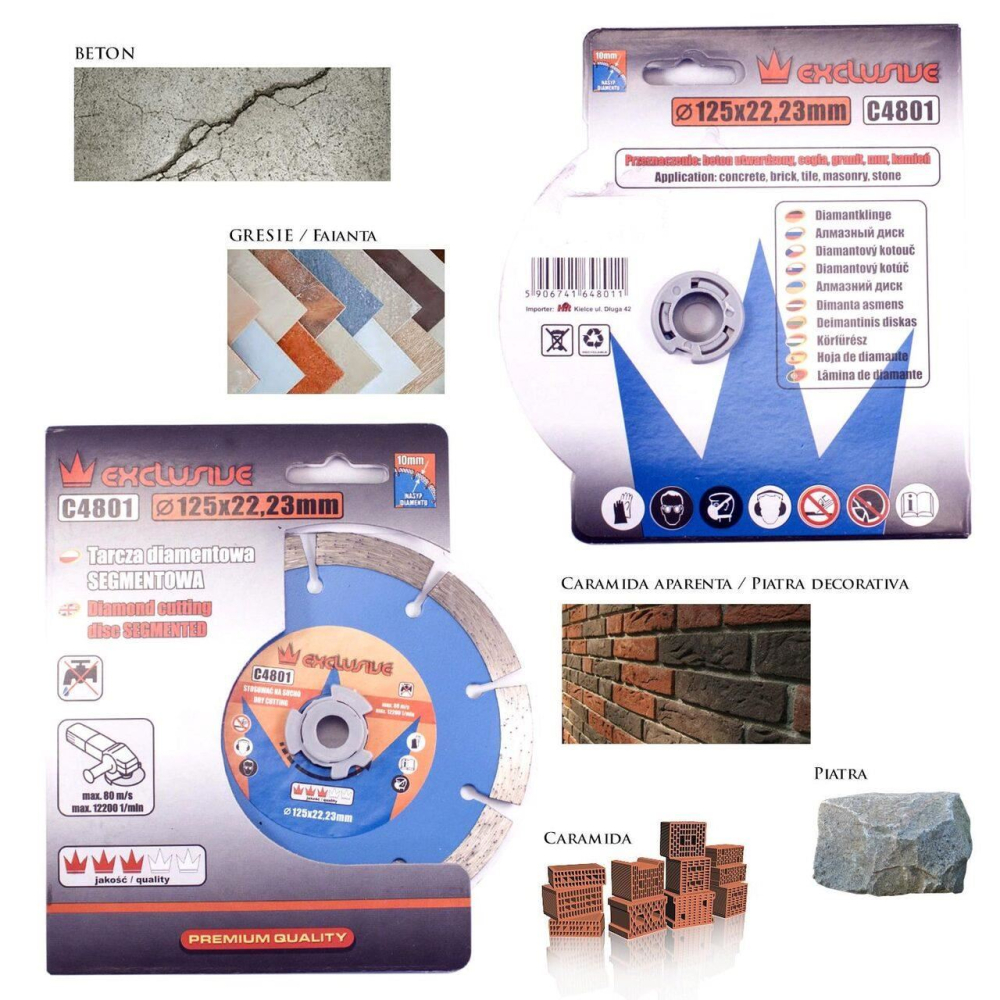 Disc diamantat segmentat, beton, taiere uscata, 125 mm/22.23 mm, Richmann  [2]