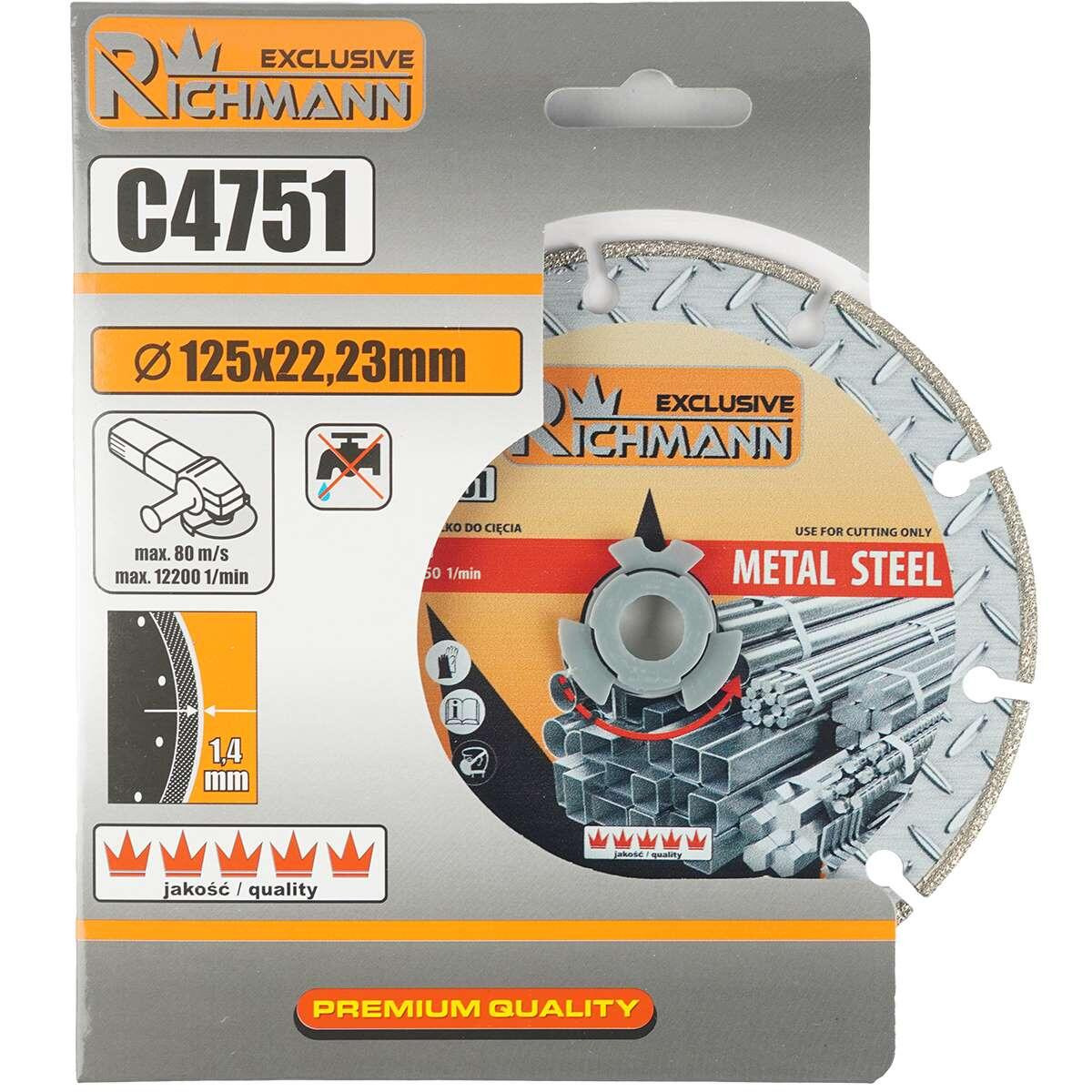 Disc diamantat segmentat, metal, taiere uscata, 125x1.4 mm, Richmann Exclusive [2]