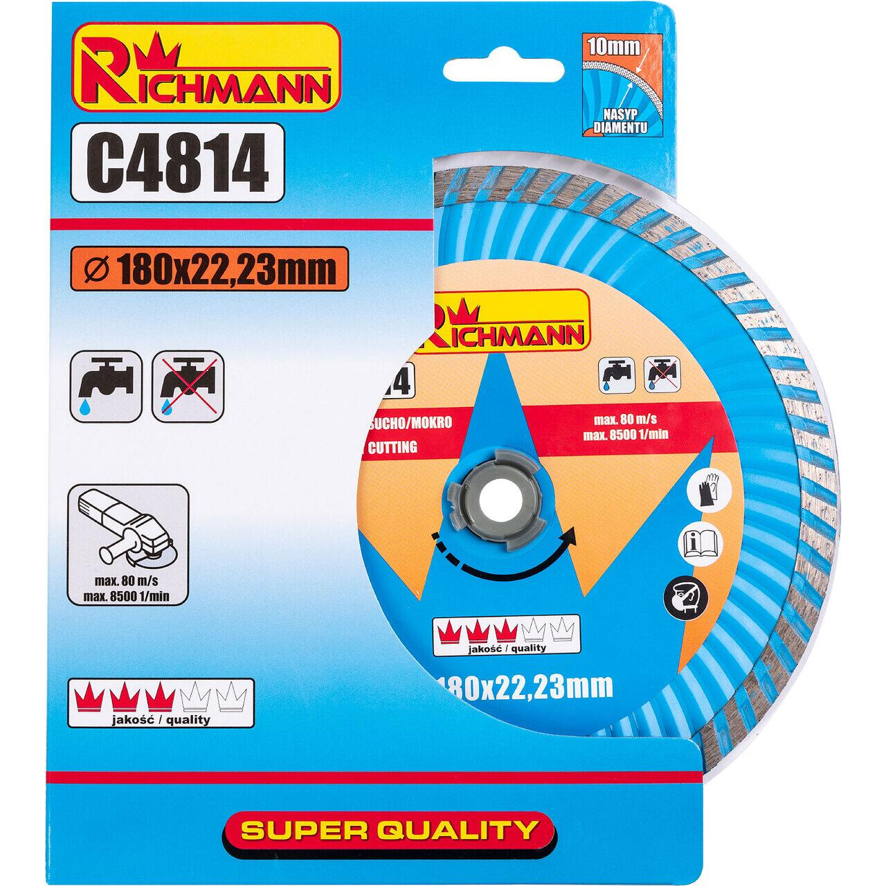 Disc diamantat super turbo, beton, taiere rapida umeda si uscata, 180 mm/22.23 mm, Richmann  [2]