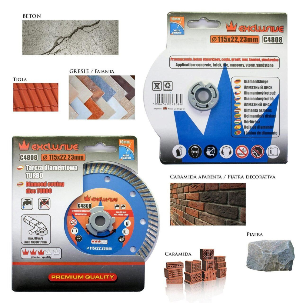 Disc diamantat turbo, beton, taiere umeda si uscata, 115 mm/22.23 mm, Richmann [2]