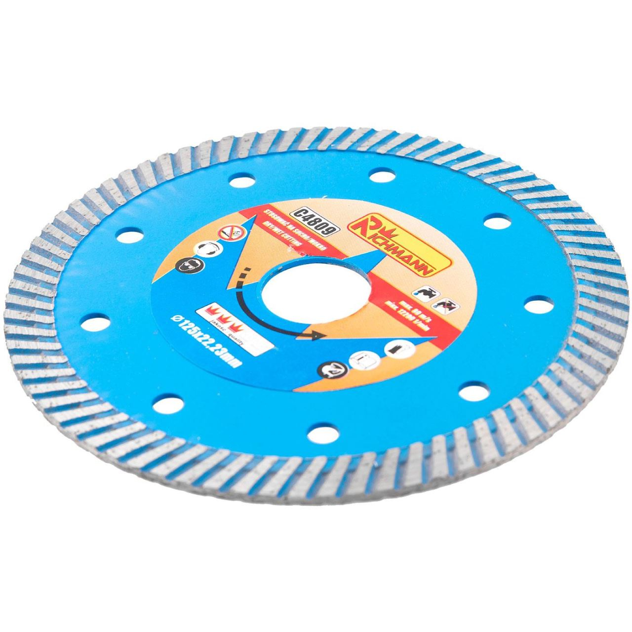 Disc diamantat turbo, beton, taiere umeda si uscata, 125 mm/22.23 mm, Richmann [5]