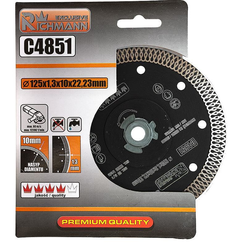 Disc diamantat turbo subtire, ceramica, taiere umeda si uscata, 125 mm/22.23 mm, Richmann Exclusive [5]