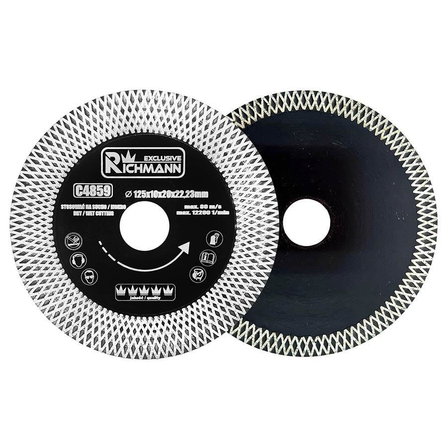 Disc diamantat turbo subtire, dublu segmentat, placi ceramice, taiere umeda si uscata, 125x10x20x22.23 mm, Richmann Exclusive [2]