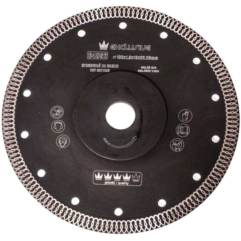 Disc diamantat turbo subtire, placi ceramice, taiere umeda si uscata, 180 mm/22.23 mm, Richmann Exclusive [4]