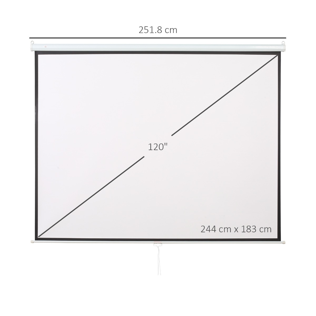 Ecran de Proiecție Manual 120 inch, Dimensiuni 244x183 cm, Format 4:3, Montaj pe Perete sau Tavan, Ecran Roll-up pentru Home Cinema și Videoproiector [3]