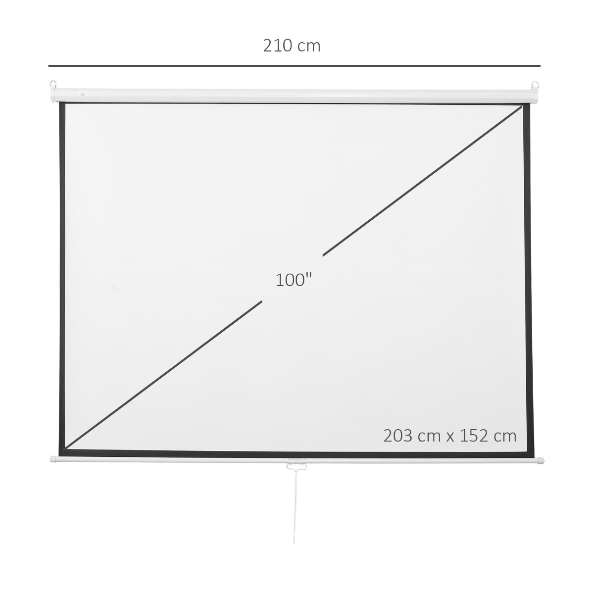 Ecran Proiectie 100" - Montaj Perete, 203×152 cm [3]
