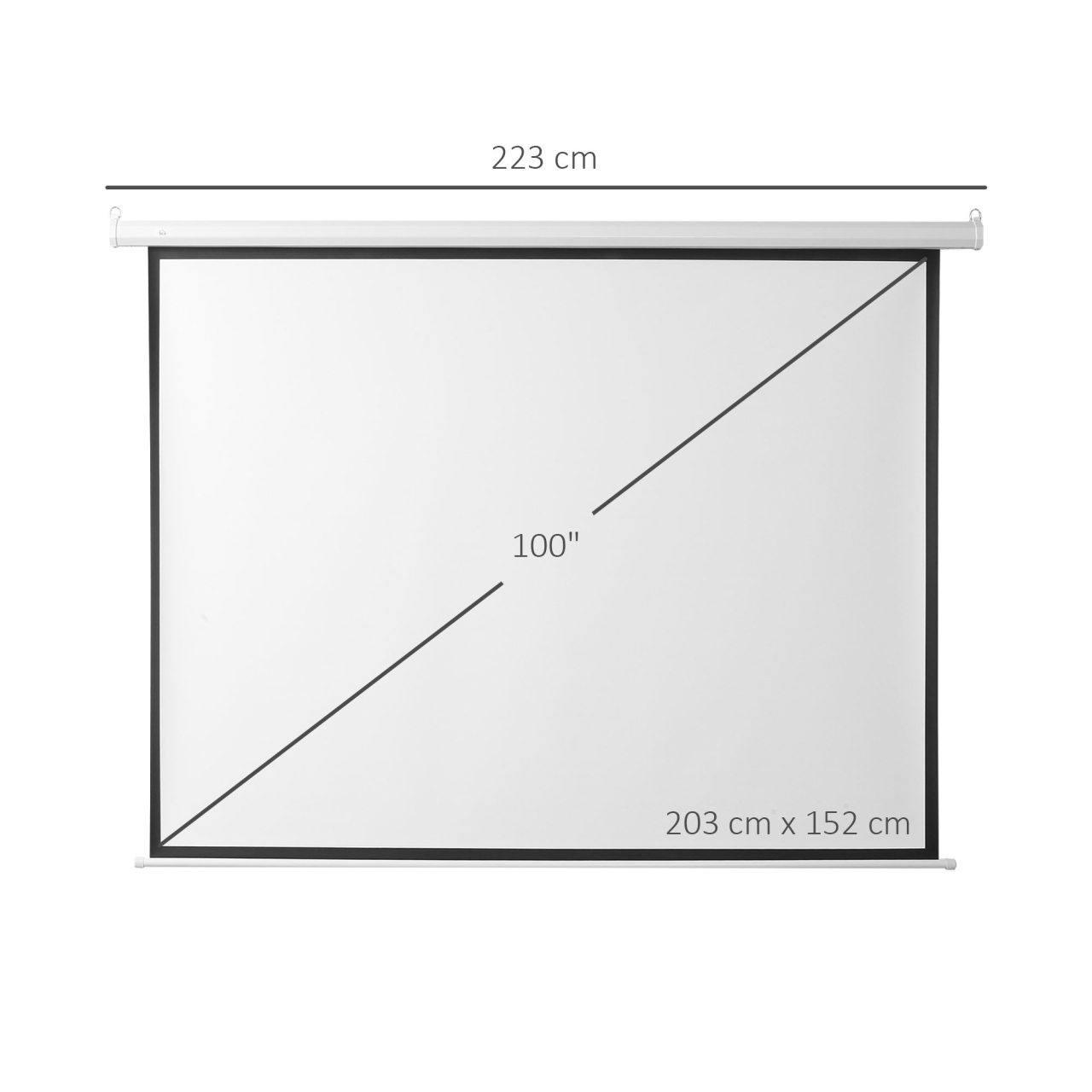 Ecran proiectie retractabil 100inch, Motorizat, Alb, Pentru Home Cinema [3]