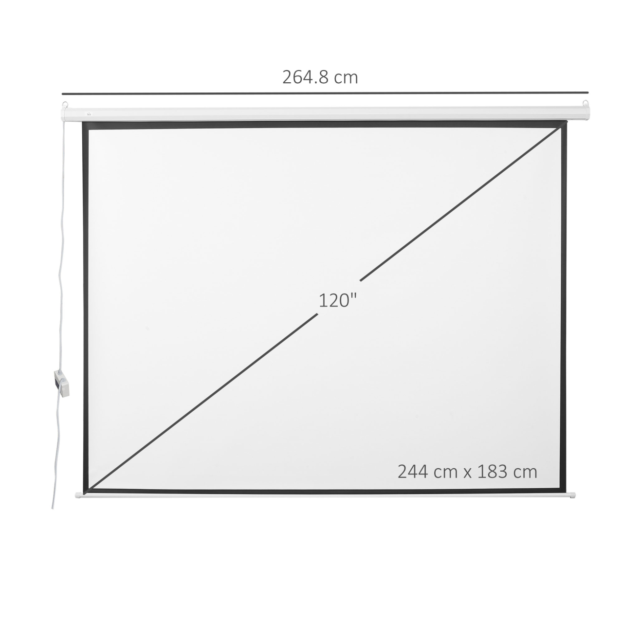 Ecran Proiector 120" - Motorizat, Alb, Ideal Home Cinema [3]