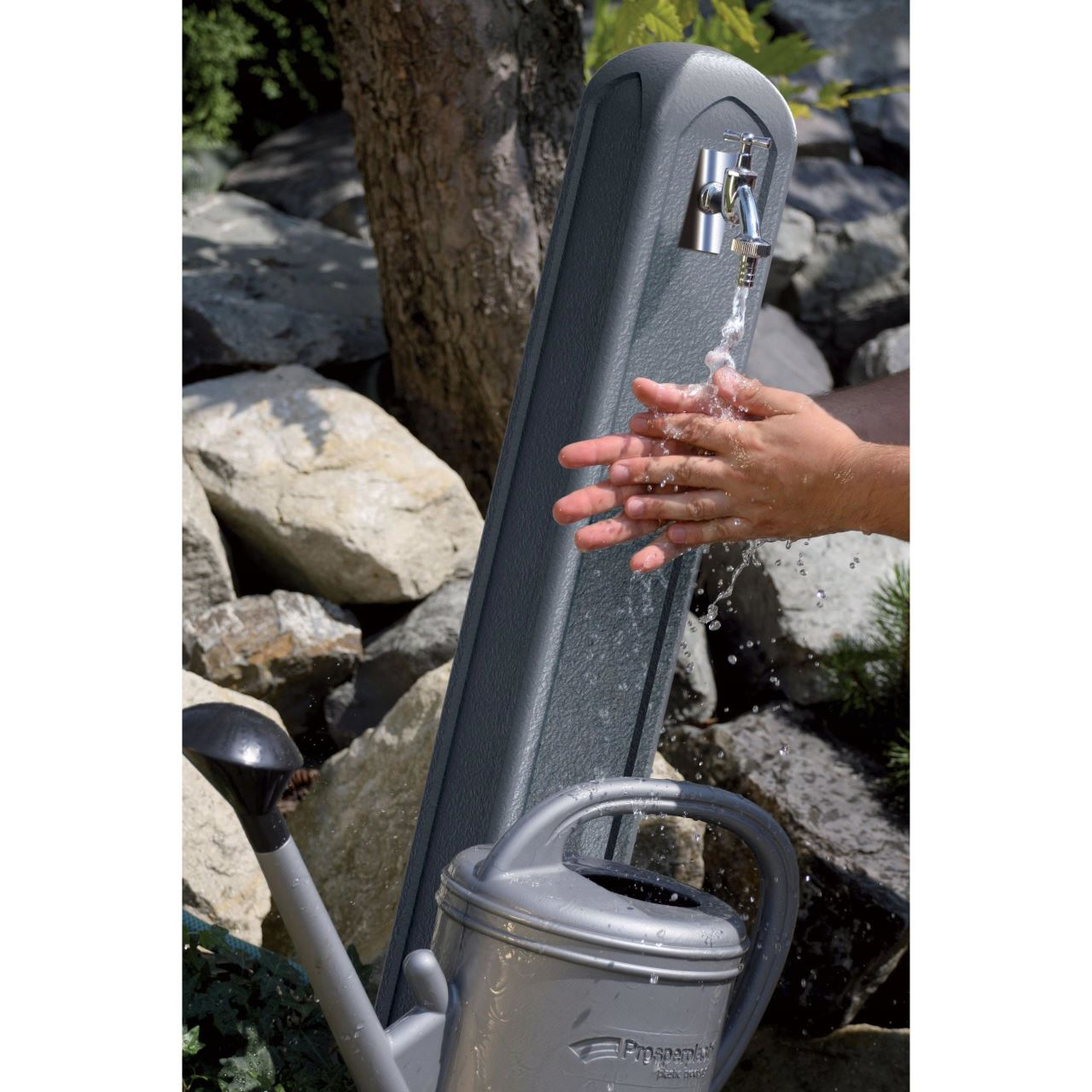 Masca robinet de gradina, cu adaptor furtun, gri, 90 cm, Itwan [4]
