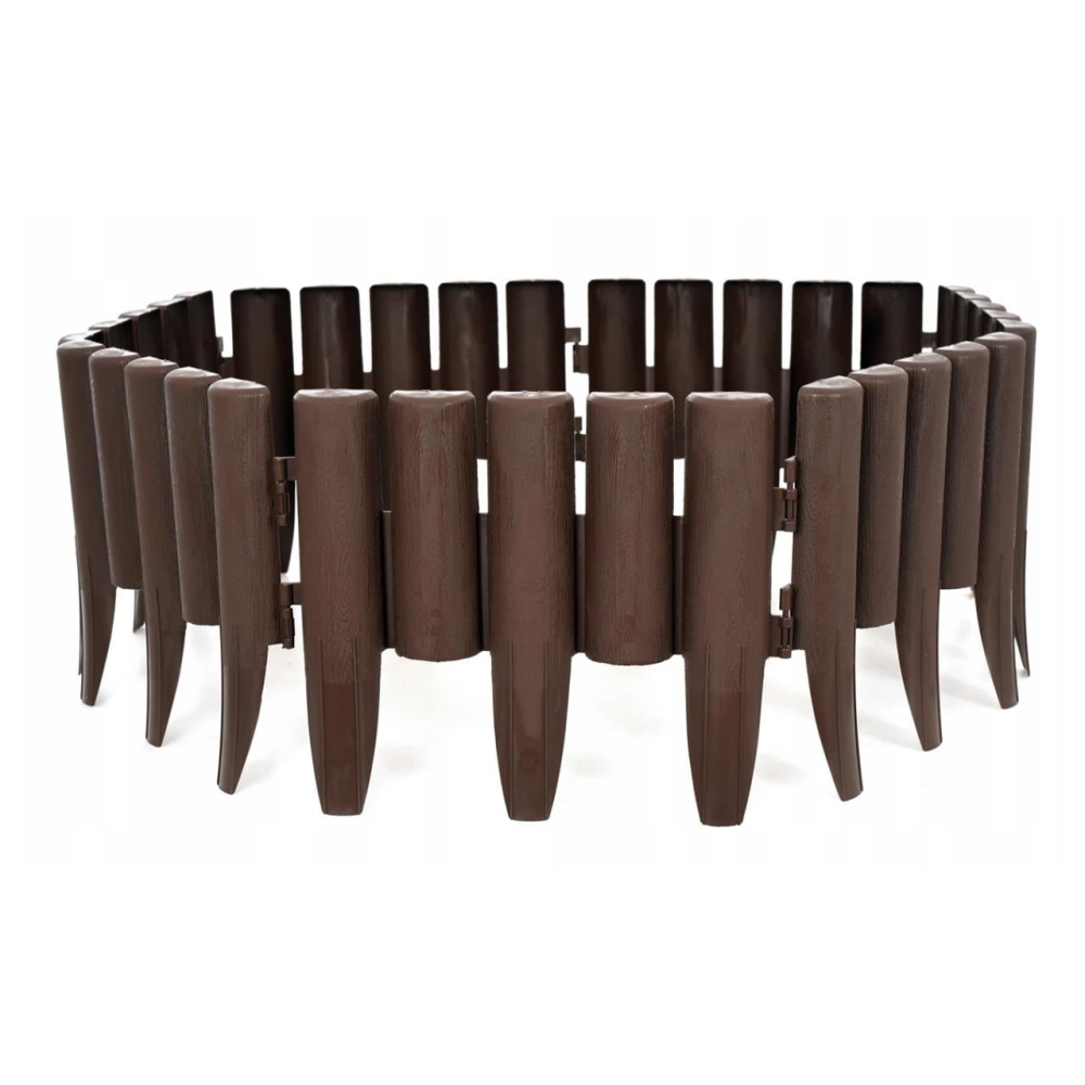 Palisada/bordura pentru gradina, maro, set 8 buc, 27x24 cm, 2.16 m [6]