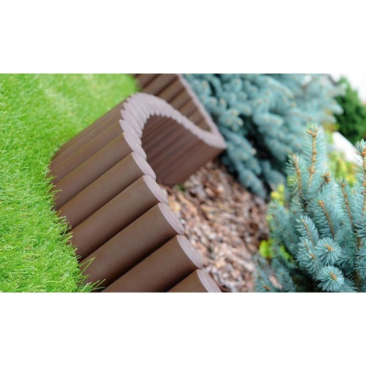 Palisada/bordura pentru gradina, maro, set 8 buc, 27x24 cm, 2.16 m [8]