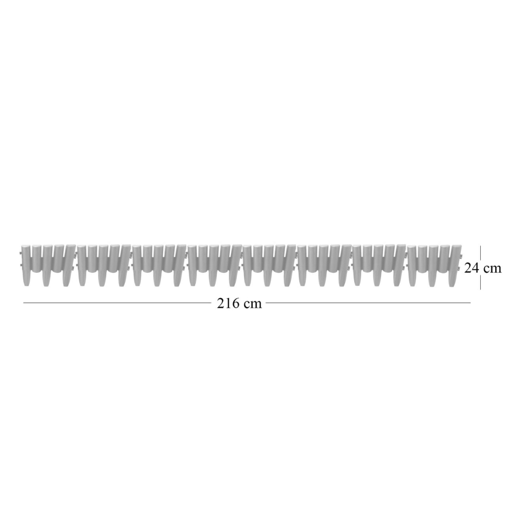 Palisada/bordura pentru gradina, maro, set 8 buc, 27x24 cm, 2.16 m [3]