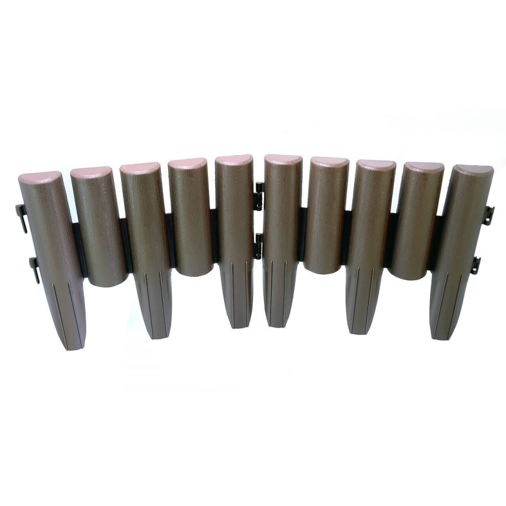 Palisada/bordura pentru gradina, maro, set 8 buc, 27x24 cm, 2.16 m [2]