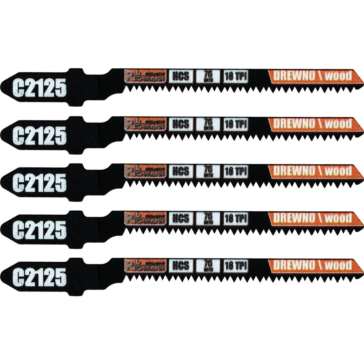 Panza, lama, fierastrau pendular, pentru lemn, HCS, prindere tip T, taiere curbata, 18 TPI, set 5 buc, 76 mm, Richmann Exclusive [2]