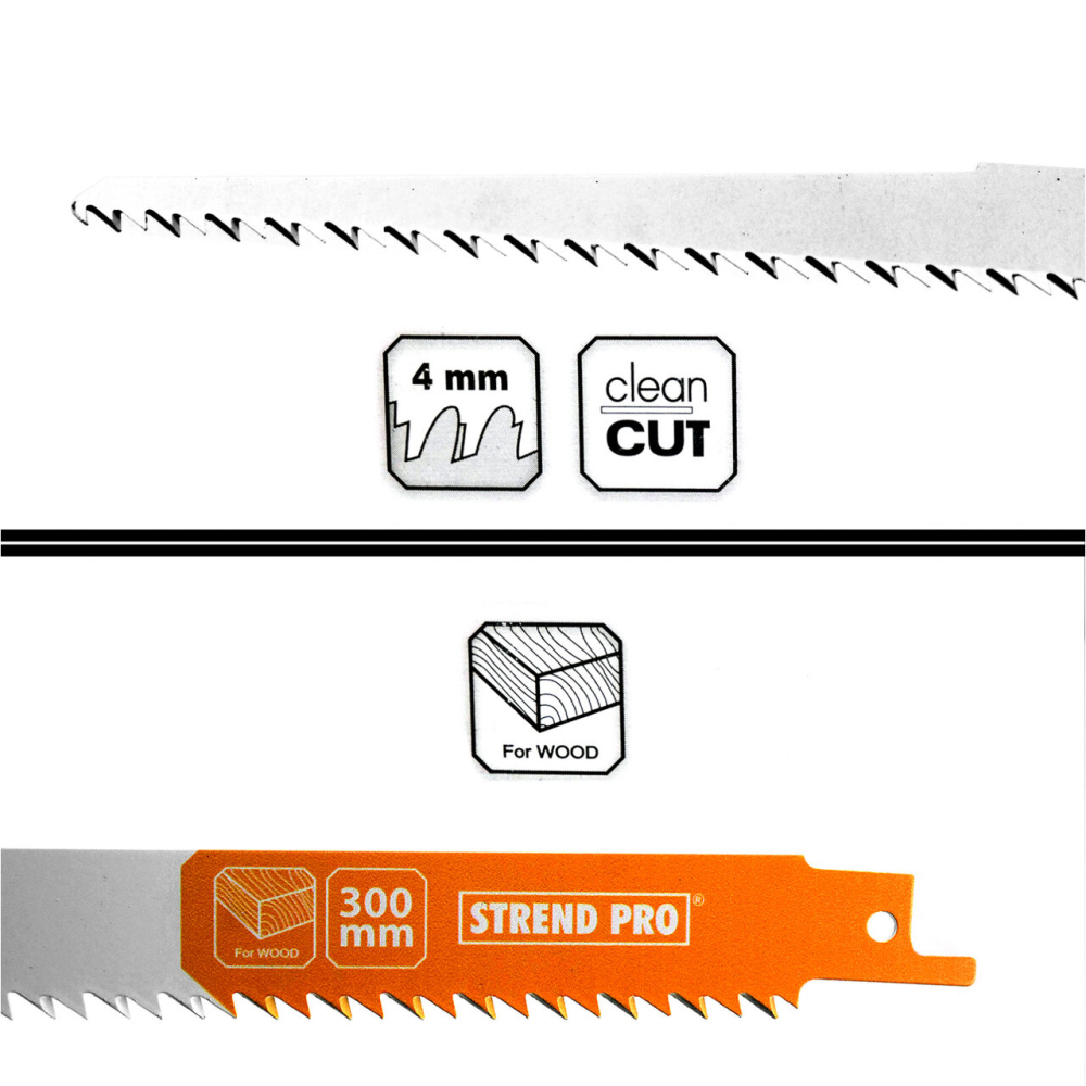 Panza, lama, fierastrau tip sabie, pentru lemn, HCS, 300 mm, Strend Pro [3]
