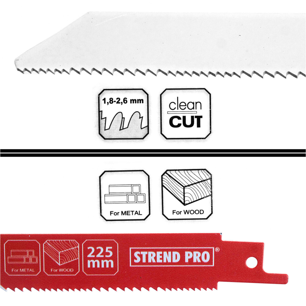Panza, lama, fierastrau tip sabie, pentru metal, lemn, BIM, 225 mm, Strend Pro [3]