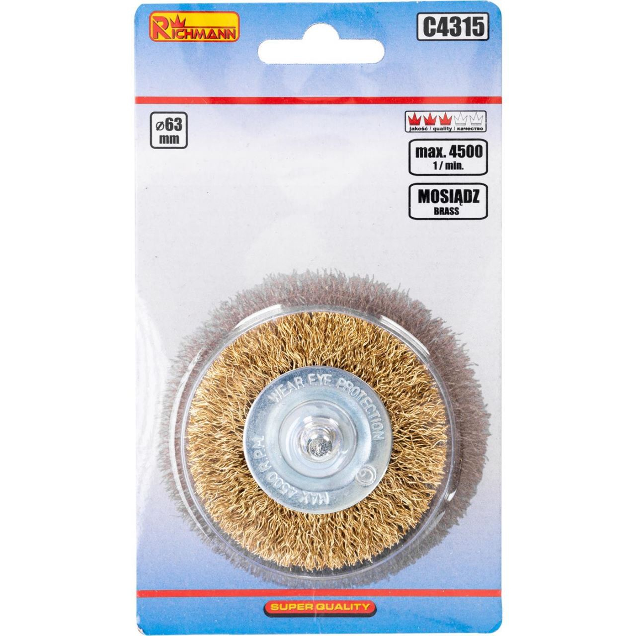 Perie sarma alama, circulara, cu tija, 63 mm, Richmann [4]