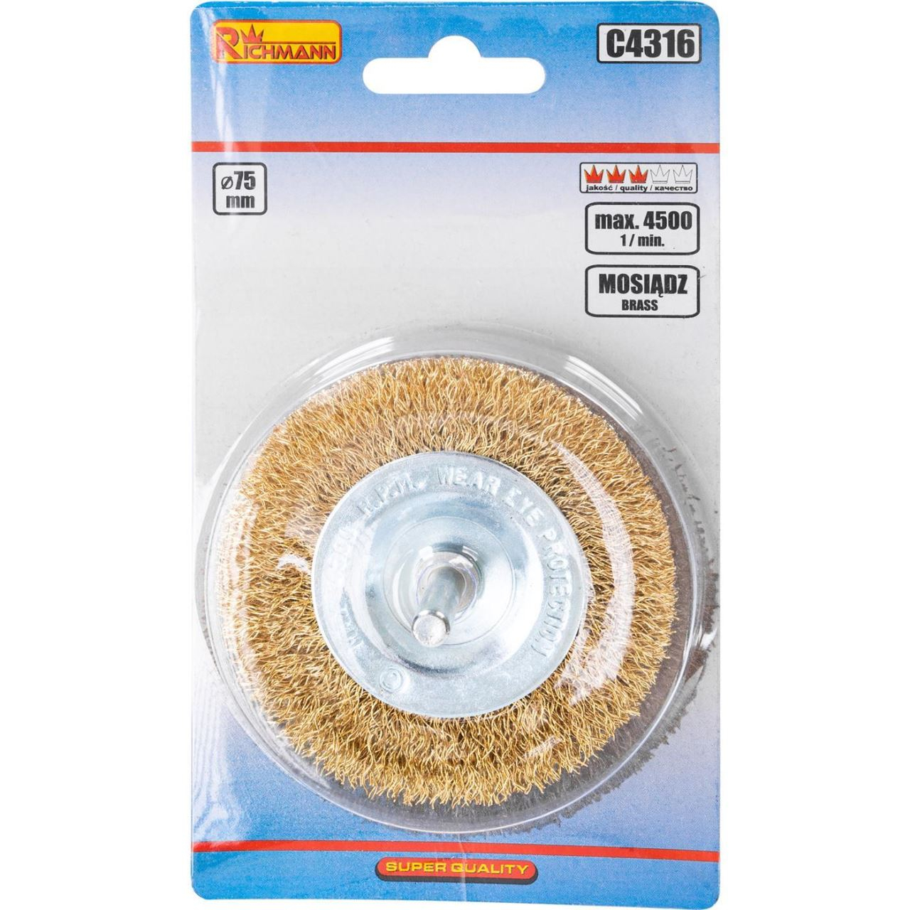 Perie sarma alama, circulara, cu tija, 75 mm, Richmann [4]