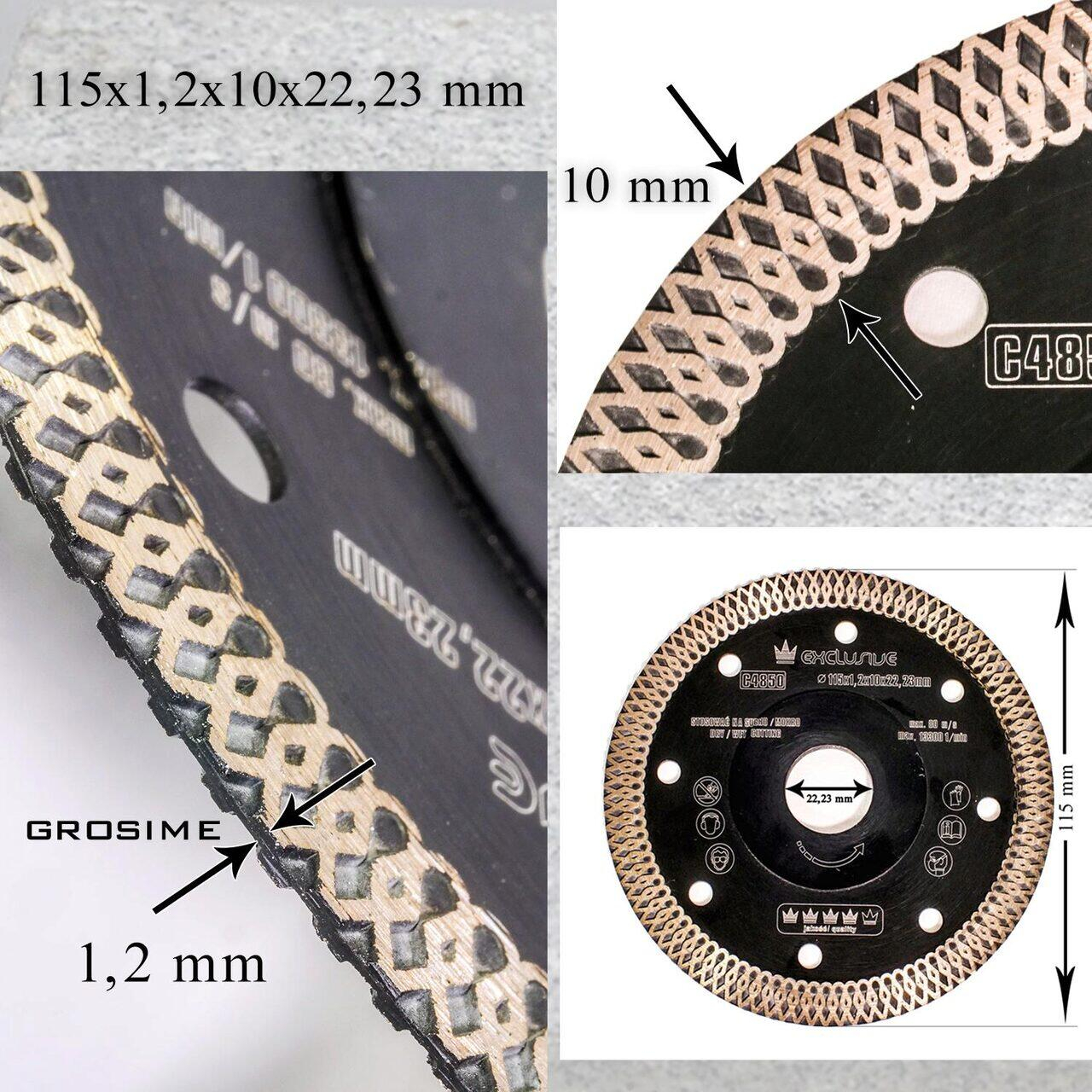 Set 10 discuri diamantate turbo subtire, placi ceramice, taiere umeda si uscata, 115 mm/22.23 mm, Richmann Exclusive [4]