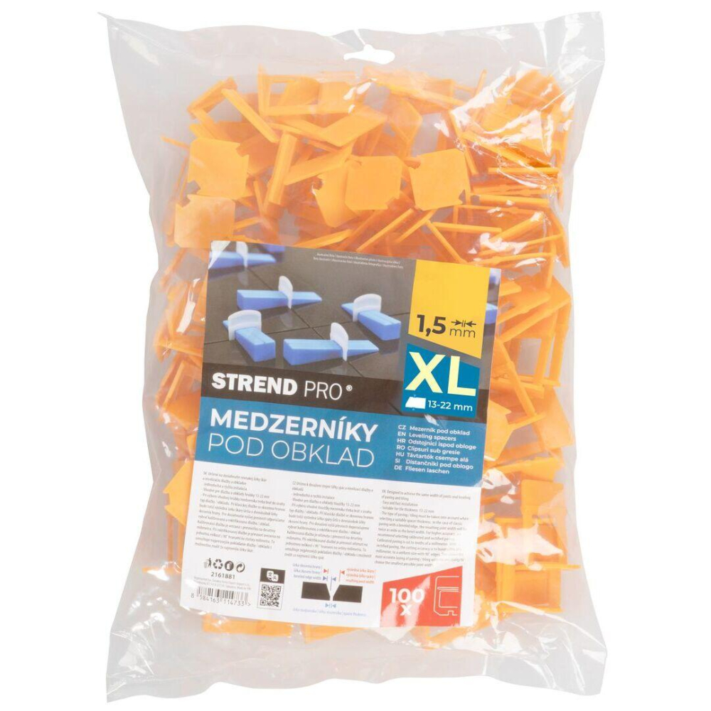 Set 100 distantiere/cleme/clipsuri pentru nivelare si aliniere a placilor ceramice, 1.5 mm, Strend Pro [2]