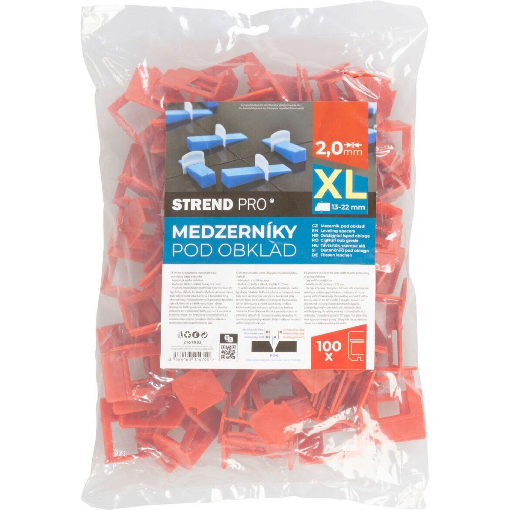 Set 100 distantiere/cleme/clipsuri pentru nivelare si aliniere a placilor ceramice, 2 mm, Strend Pro [2]