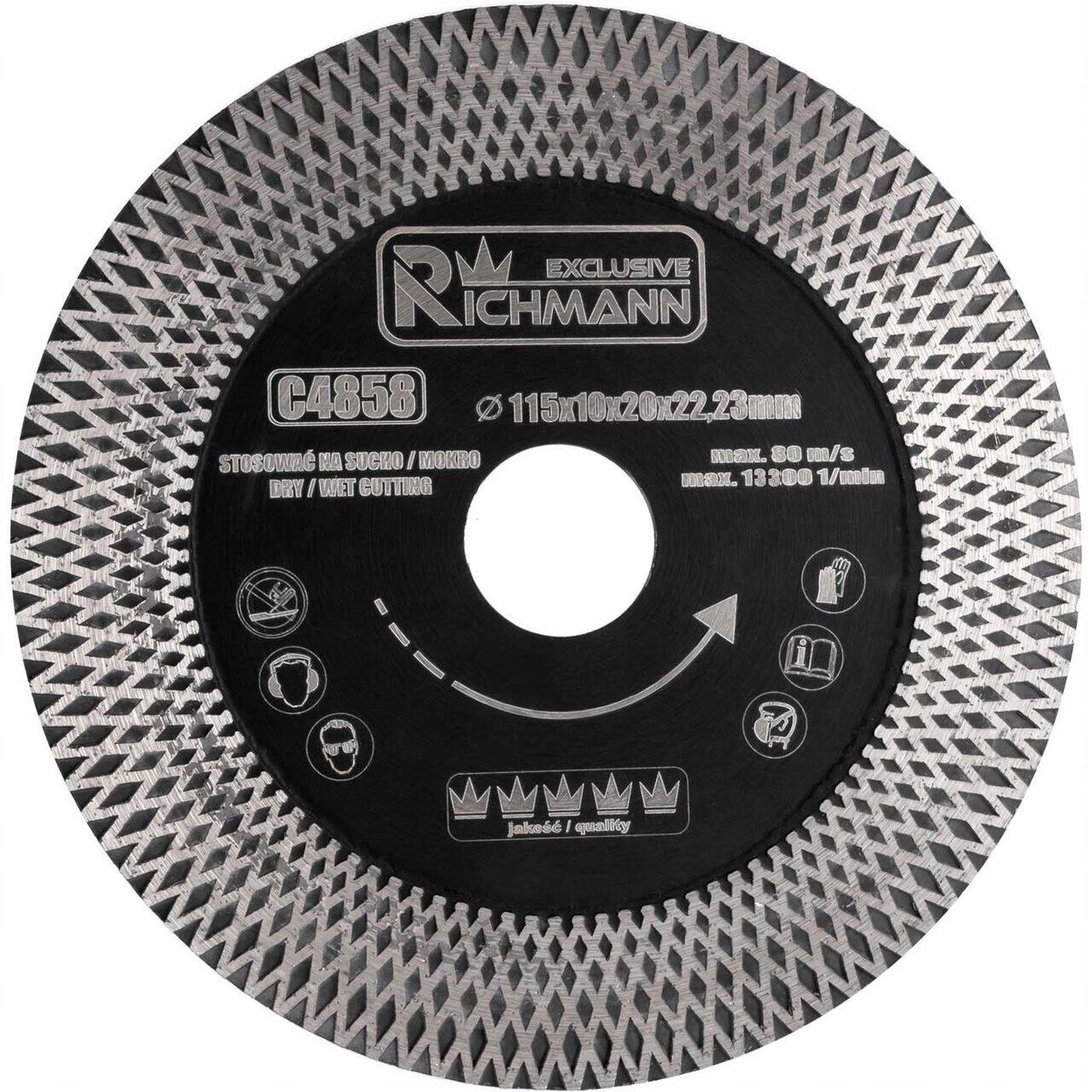 Set 2 discuri diamantate turbo, subtire, dublu segmentat, placi ceramice, taiere umeda si uscata, 115 mm/22.23 mm, Richmann Exclusive [3]