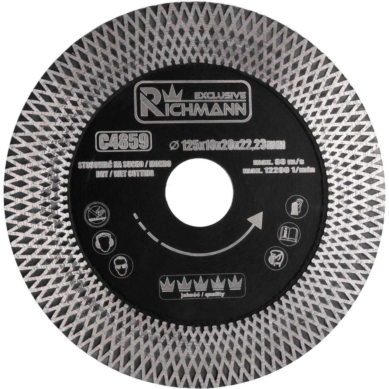 Set 2 discuri diamantate turbo subtire, dublu segmentat, placi ceramice, taiere umeda si uscata, 125x10x20x22.23 mm, Richmann Exclusive [4]
