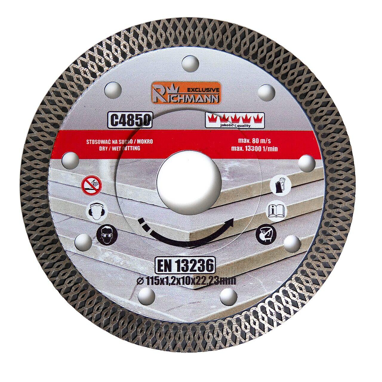 Set 2 discuri diamantate turbo subtire, placi ceramice, taiere umeda si uscata, 115 mm/22.23 mm, Richmann Exclusive [7]