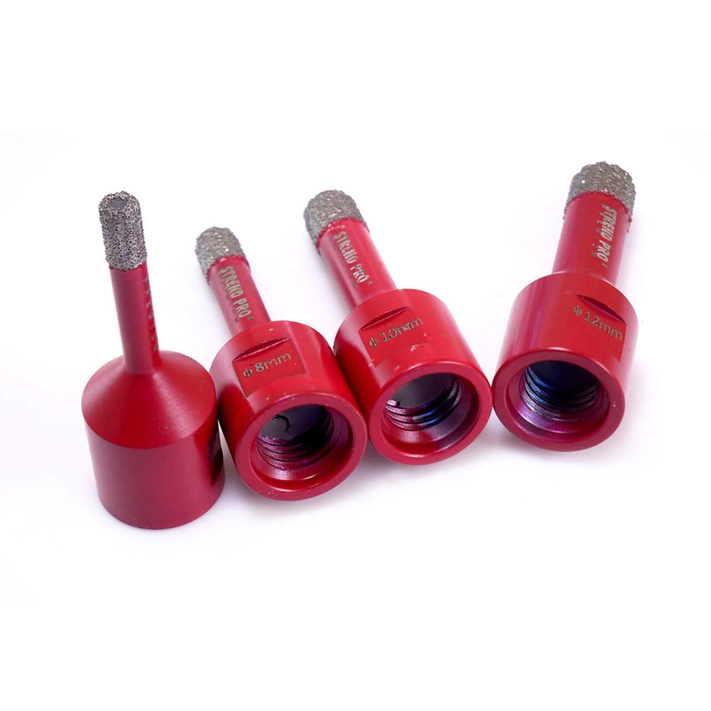 Set 4 carote diamantate, M14, 6-12 mm, Strend Pro [2]