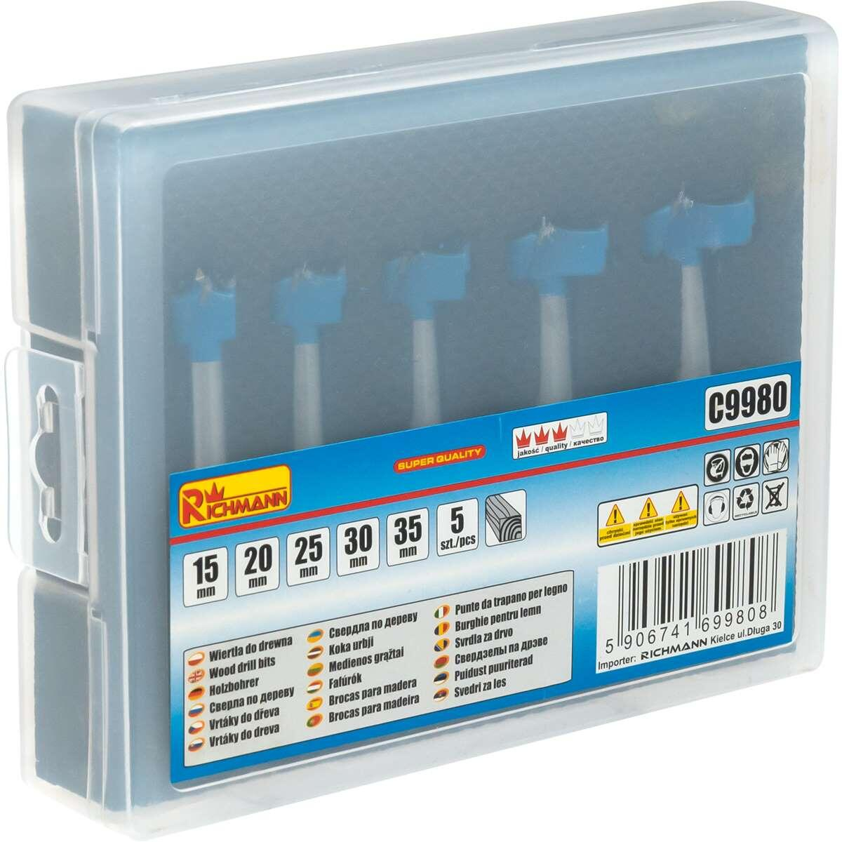 Set 5 freze pentru lemn, HSS, 15-35 mm, Richmann Exclusive [3]