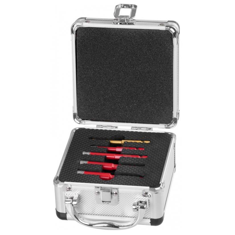 Set burghie diamantate uscate, burghiu de sticla, 5 piese, 6-8-10-12 mm, HEX, Strend Pro Premium [5]