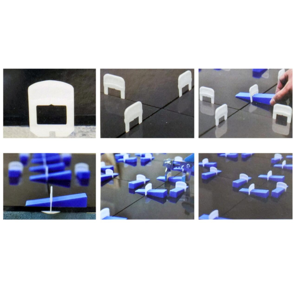 Set de nivelare si aliniere a placilor ceramice, cleste, 100 distantiere x 1 mm, 100 pene [3]