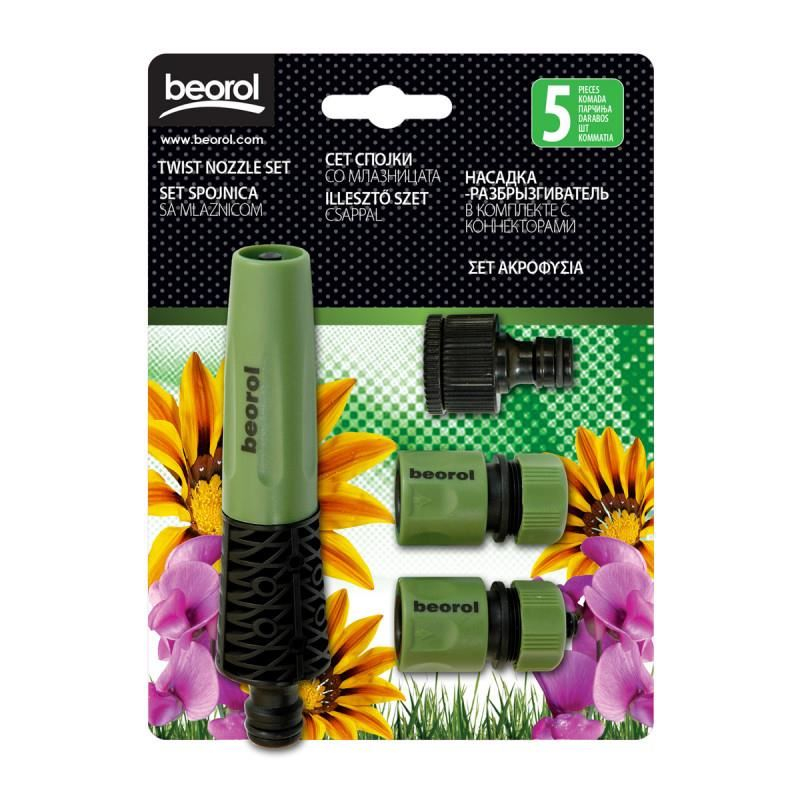 Set de stropit, duza furtun cu accesorii, 5 piese, Beorol [2]
