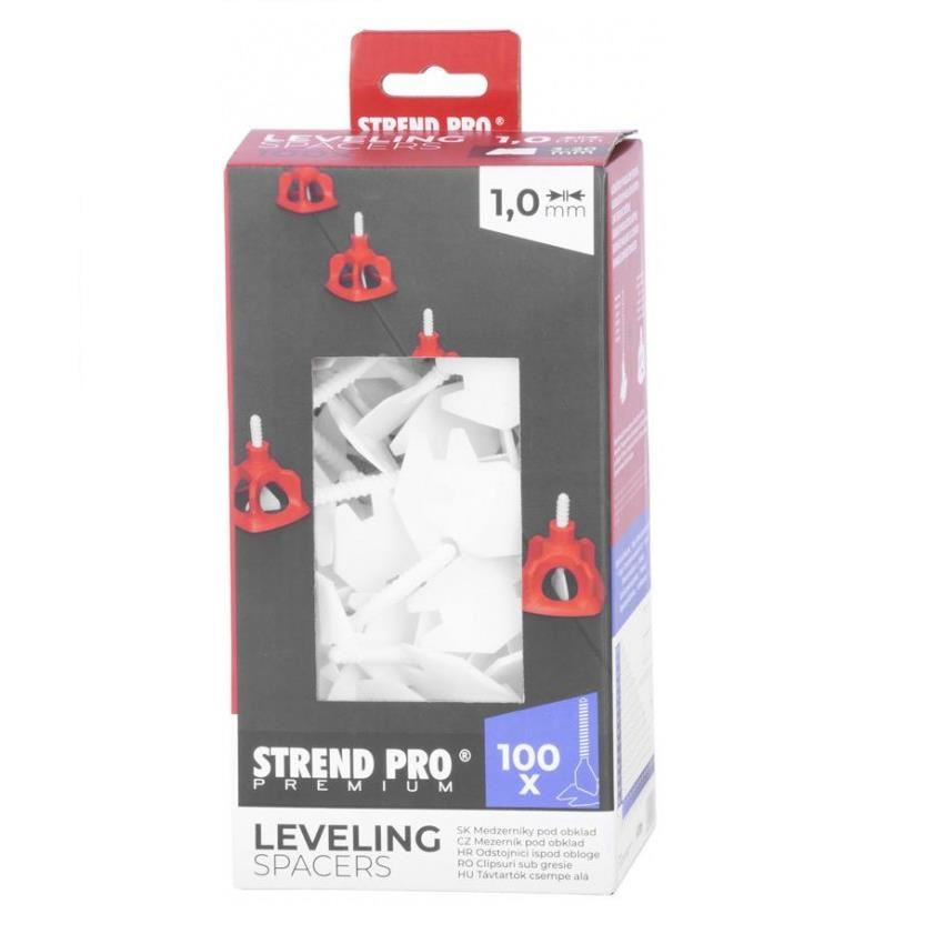 Set distantiere pentru sistem de nivelare si aliniere a placilor ceramice, LS122, alb, set 100 buc, 1 mm [2]