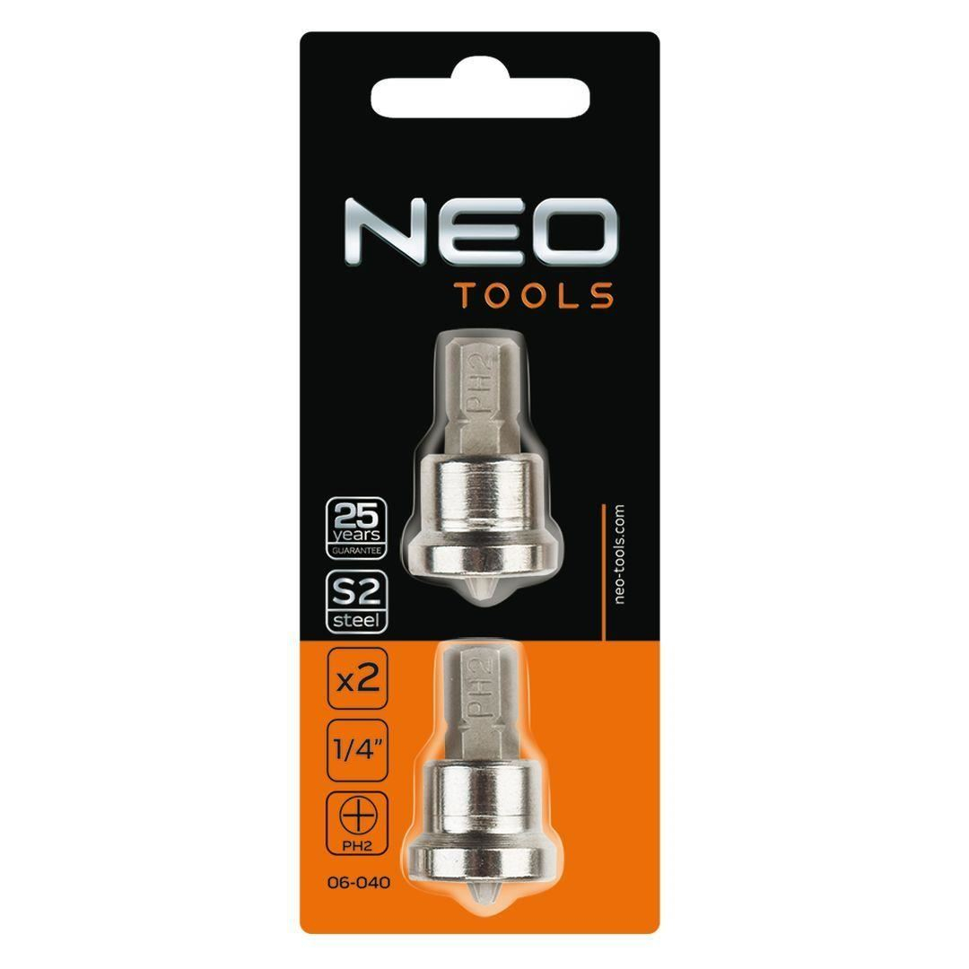 Set varfuri, biti, cu opritor, PH2, 1/4", 2 buc, PH2x25 mm, Neo [2]