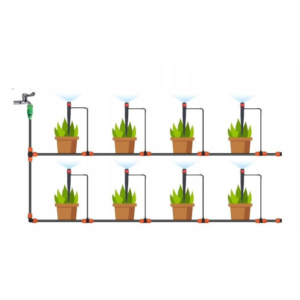 Sistem irigatii cu pulverizare, 10 aspersoare, 71 piese, 10 m, GardenLine [3]