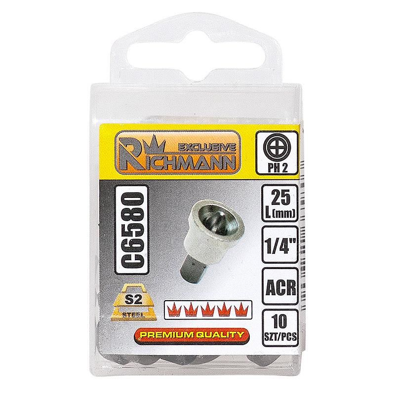 Varfuri, biti, cu opritor gips carton, PH2, 1/4", PH2x25 mm, Richmann Exclusive [4]