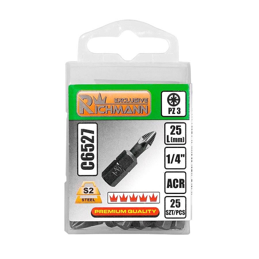 Varfuri, biti, PZ3, 1/4", PZ3x25 mm, Richmann Exclusive [2]