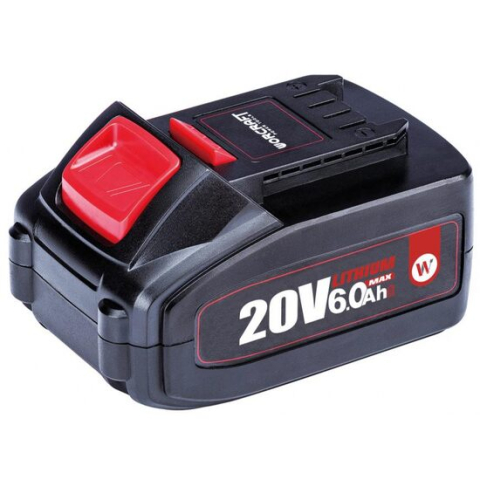 Acumulatori si incarcatoare scule electrice - Acumulator 20 V, 6 Ah Li-ion, incarcare rapida, Worcraft