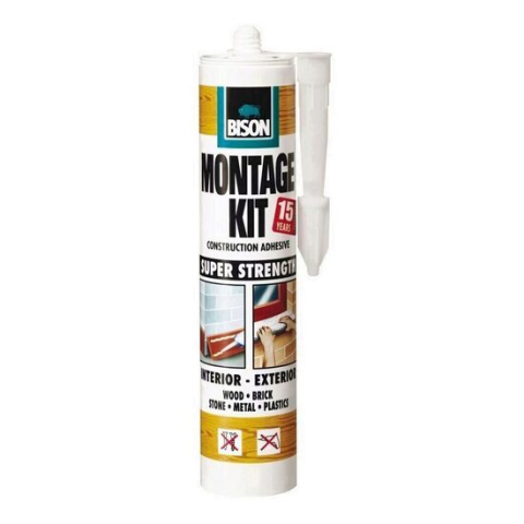 Silicon, spume si solutii tehnice - Adeziv constructii, interior/exterior, 350 g, Bison Montage Kit Super Strenght