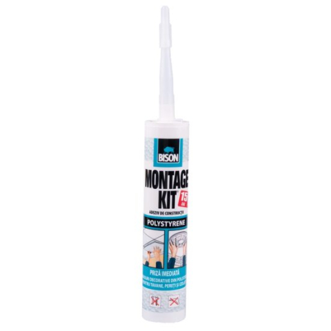 Silicon, spume si solutii tehnice - Adeziv pentru polistiren BISON Montage Kit Polystyrene, 470 g