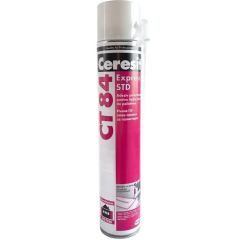 Silicon, spume si solutii tehnice - Adeziv polistiren Ceresit CT 84 Express, cu aplicare manuala, 750 ml