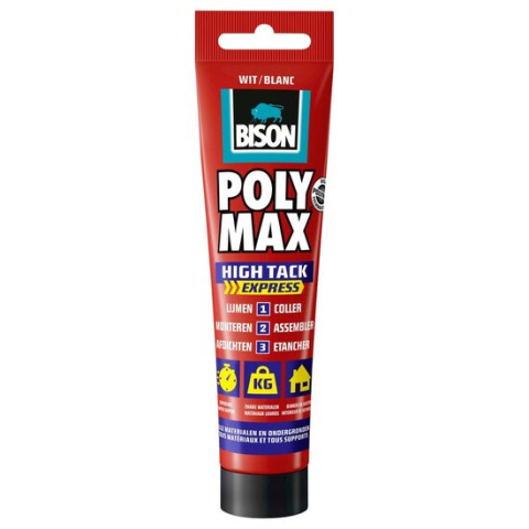 Silicon, spume si solutii tehnice - Adeziv si etanseizant, 165 g, Bison Poly Max High Tack Express