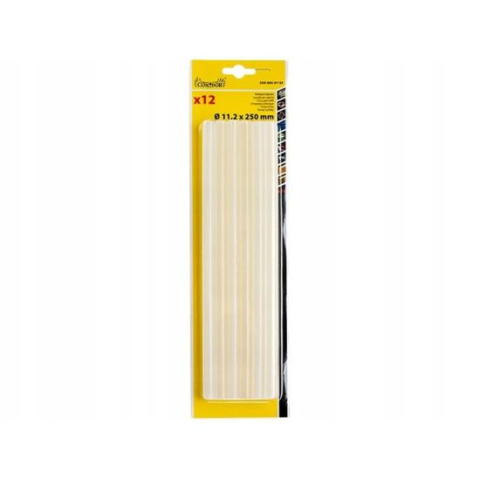 Accesorii pistoale de lipit - Baton silicon pentru pistol lipit, transparent, 12 buc, 11x250 mm