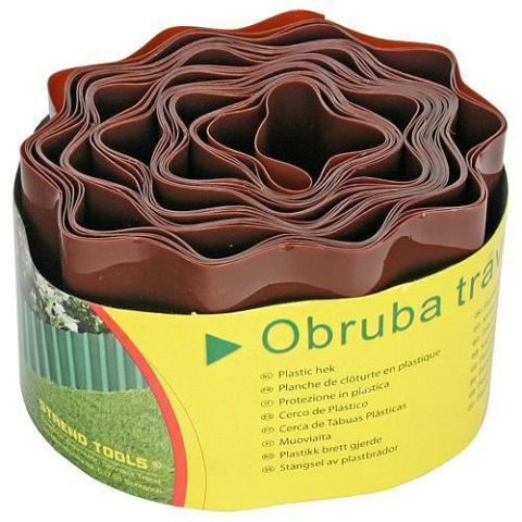 GRADINA - Bordura gazon din plastic, maro, 9 m x 200 mm