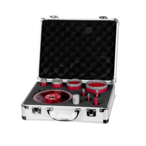 Seturi si accesorii pentru gaurit si insurubat - Carote diamantate, M14, set 10 piese, 6-8-10-20-35-50-68 mm, disc, Strend Pro Premium